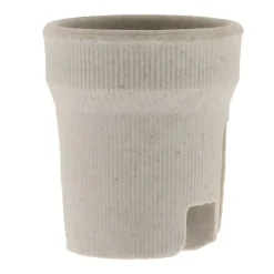 Lot de 4 douilles E27 porcelaine à vis - Blanc - Zenitech