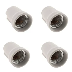 Lot de 4 douilles E27 porcelaine à vis - Blanc - Zenitech
