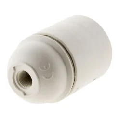 Lot de 2 douilles lisses sans bague E27 - Blanc - Zenitech