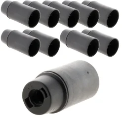 Lot de 10 douilles lisses sans bague E14 - Noir - Zenitech
