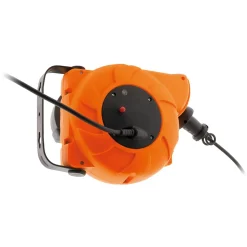 Lot de 4 enrouleurs muraux câble HO5VV-F 3G1mm² 11m + 2m - Orange - Zenitech