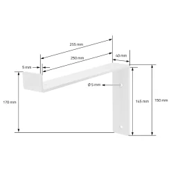Lot de 2 Equerres d'Etagere murale support robuste en métal blanc