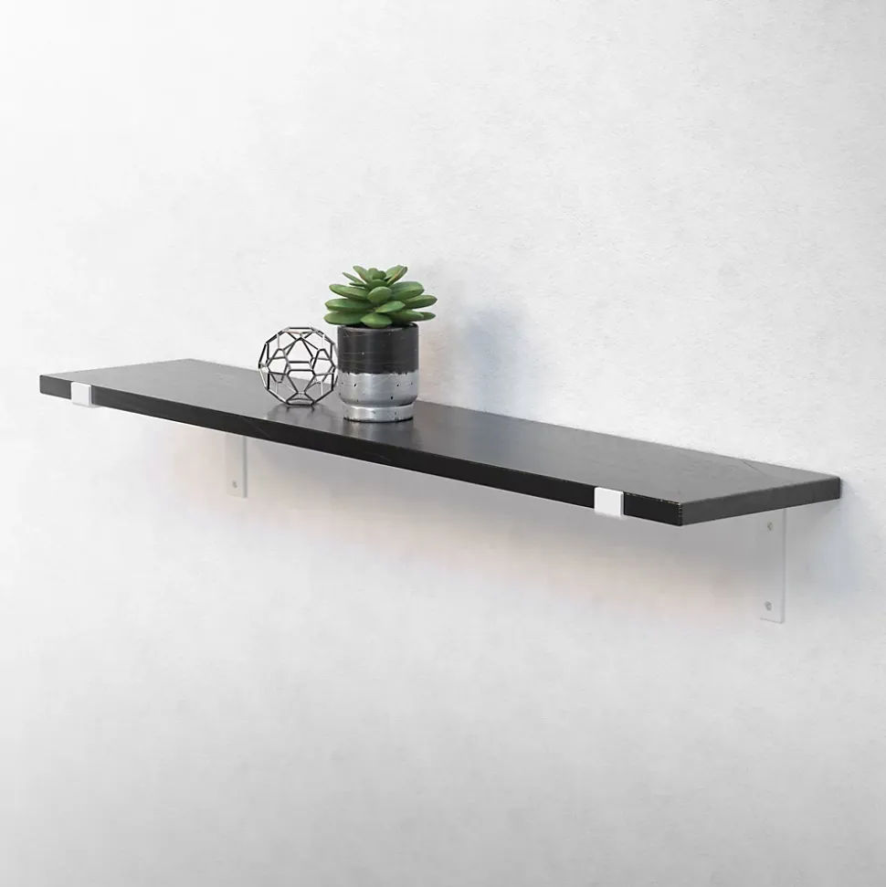 Lot de 2 Equerres d'Etagere murale support robuste en métal blanc