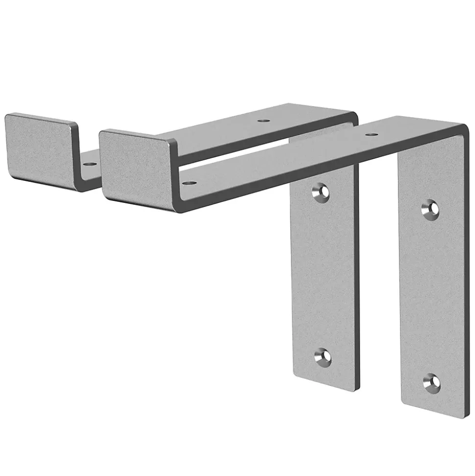 Lot de 2 Equerres d'Etagere murale support robuste en métal gris