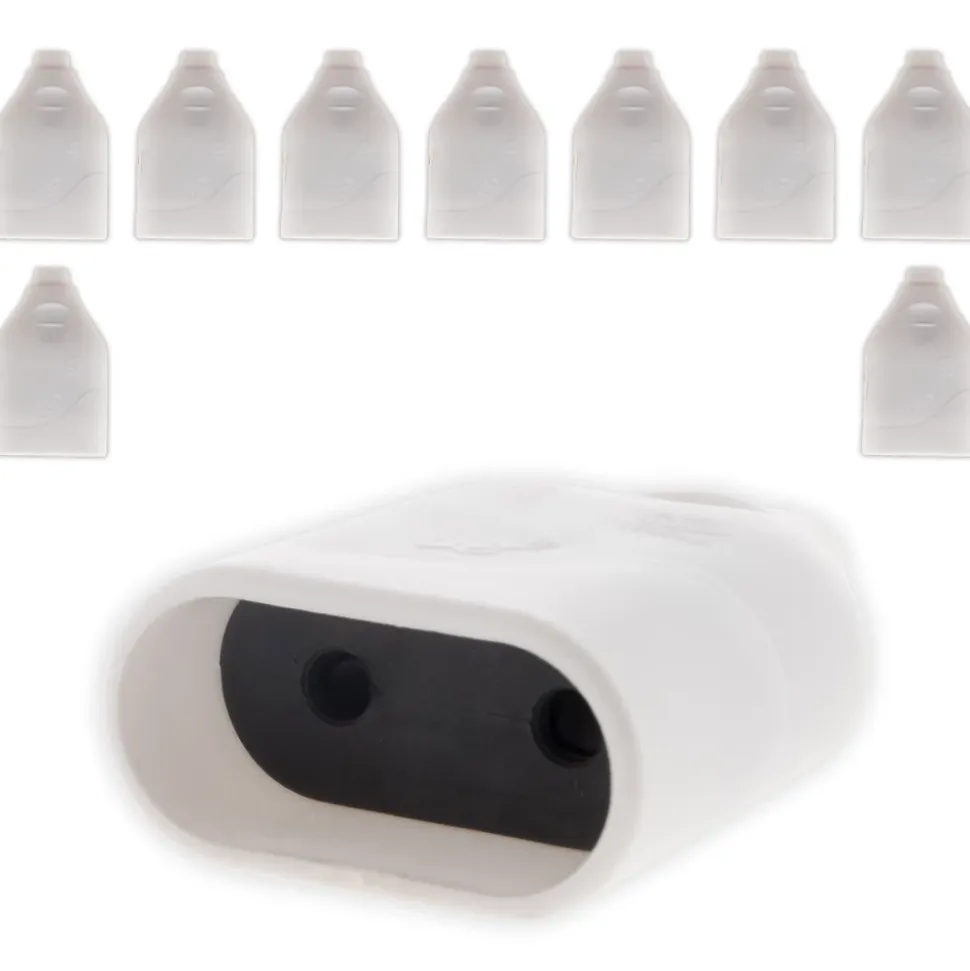 Lot de 10 fiches femelles 2P 6A - Blanc - Zenitech