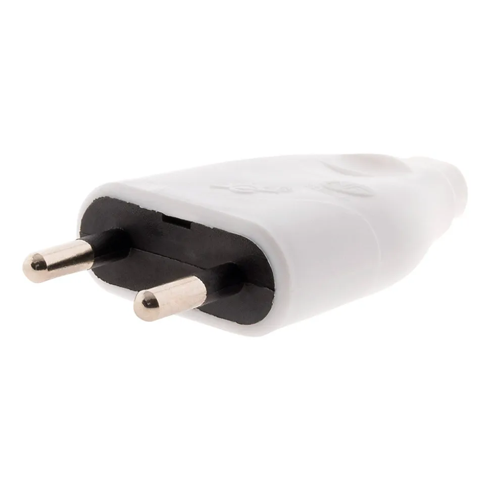Lot de 10 fiches mâles 2P 6A - Blanc - Zenitech