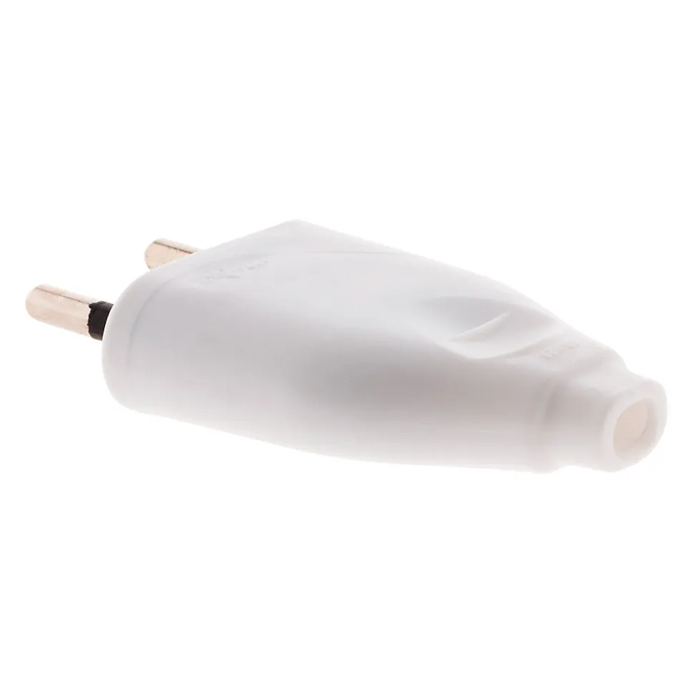 Lot de 10 fiches mâles 2P 6A - Blanc - Zenitech