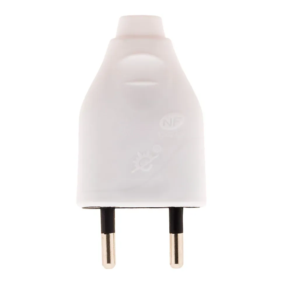 Lot de 10 fiches mâles 2P 6A - Blanc - Zenitech