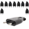 Lot de 10 fiches mâles 2P 6A latérales - Noir - Zenitech