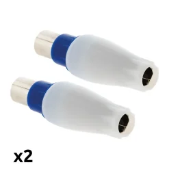 Lot de 2 fiches TV mâles diamètre 9,5mm sortie droite - Zenitech