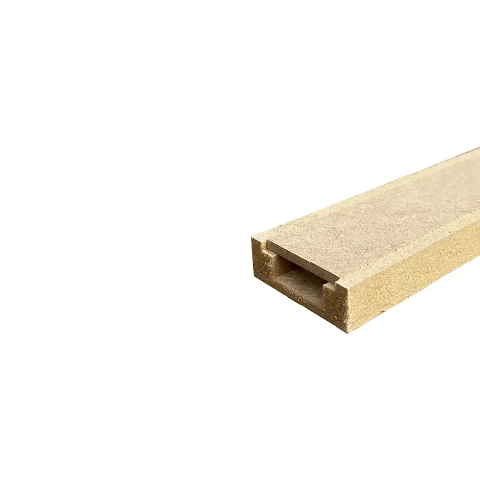 Lot de 10 Goulottes MDF Passes-câbles à couvercle, L.2.44 m x H.5.5 cm, Ep. 18 mm