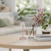 Lot de 2 lampes de table LED rechargeables Gomba extérieur intérieur métal plastique Frosted Almond hauteur 18,5cm