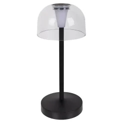 Lot de 2 lampes de table LED rechargeables 'Gomba' pour l'extérieur et l'intérieur, en métal et plastique noir , hauteur 18,5 cm