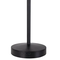 Lot de 2 lampes de table LED rechargeables 'Gomba' pour l'extérieur et l'intérieur, en métal et plastique noir , hauteur 18,5 cm