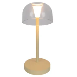 Lot de 2 lampes de table LED rechargeables 'Gomba' pour l'extérieur et l'intérieur, en métal et plastique jaune, hauteur 18,5 cm