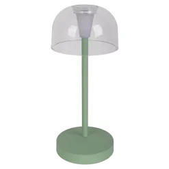 Lot de 2 lampes de table LED rechargeables 'Gomba' pour l'extérieur et l'intérieur, en métal et plastique menthe, hauteur 18,5 cm