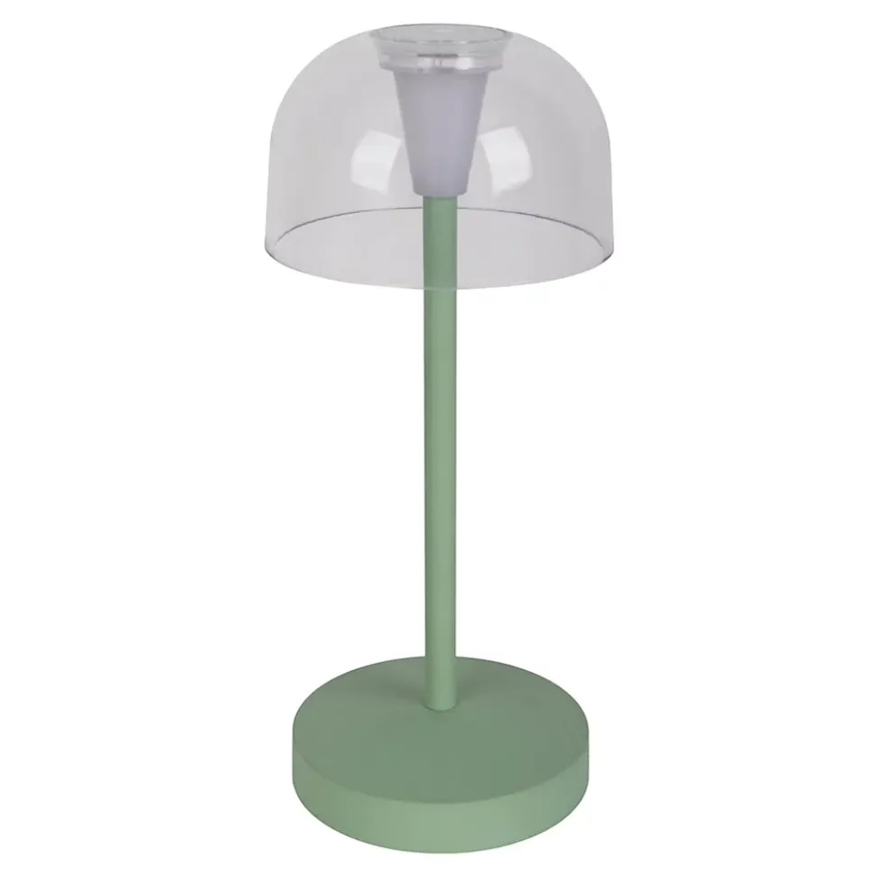 Lot de 2 lampes de table LED rechargeables 'Gomba' pour l'extérieur et l'intérieur, en métal et plastique menthe, hauteur 18,5 cm