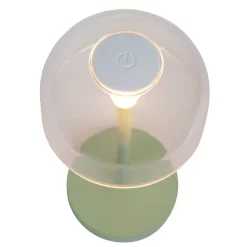 Lot de 2 lampes de table LED rechargeables 'Gomba' pour l'extérieur et l'intérieur, en métal et plastique menthe, hauteur 18,5 cm