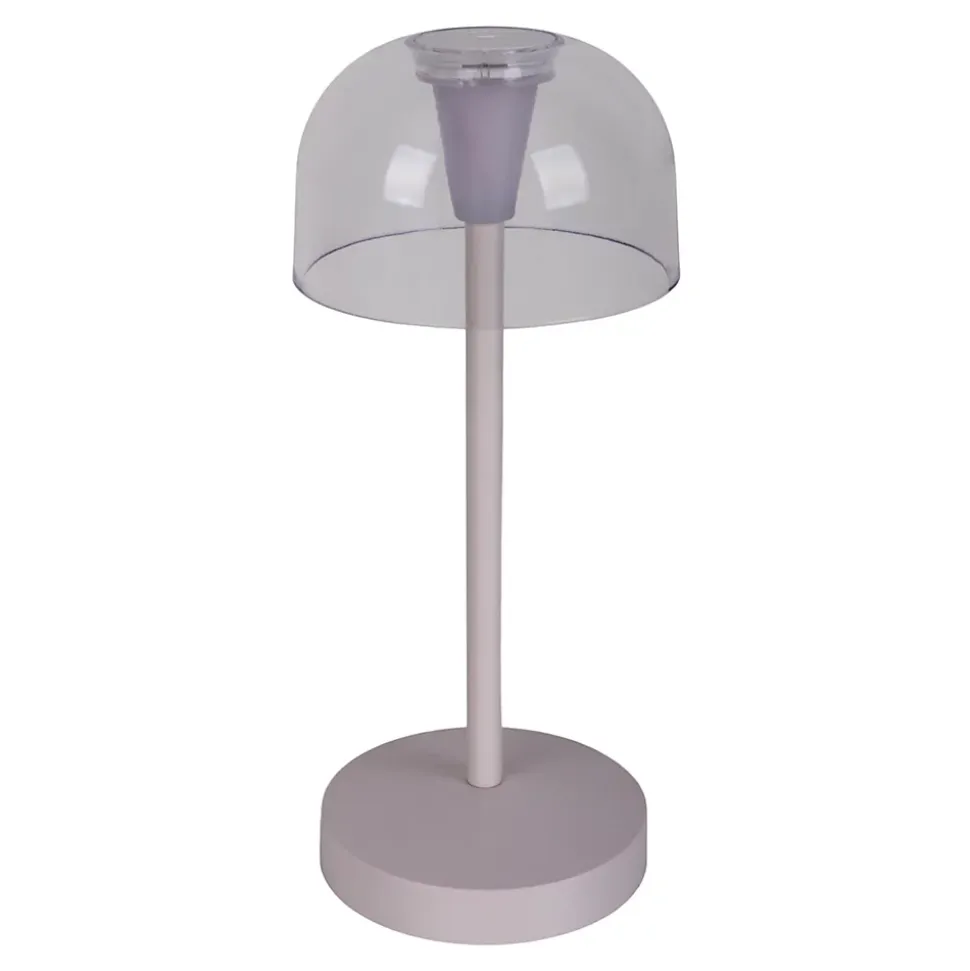 Lot de 2 lampes de table LED rechargeables 'Gomba' pour l'extérieur et l'intérieur, en métal et plastique blanc , hauteur 18,5 cm