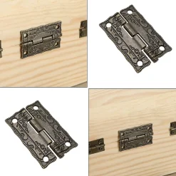 Lot de 20 mini charnières de porte rétro en bronze antique pour boîtiers en bois, armoires, boîtes à bijoux