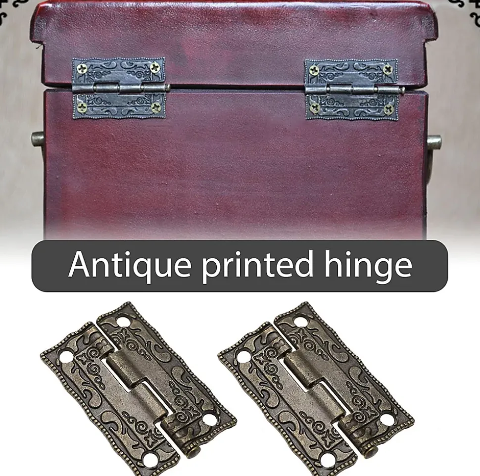 Lot de 20 mini charnières de porte rétro en bronze antique pour boîtiers en bois, armoires, boîtes à bijoux