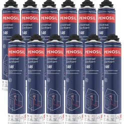Lot de 12 Mousses polyuréthanes Universal Gunfoam 146 pistolable 690ml PENOSIL