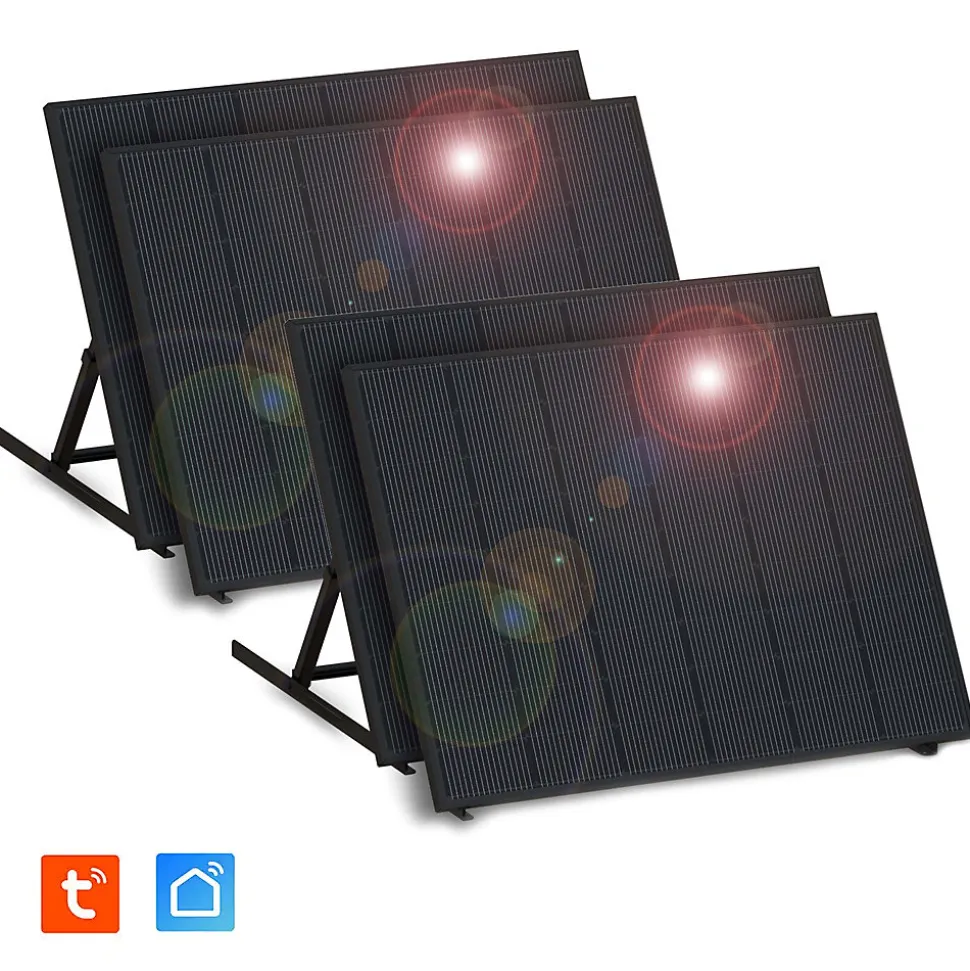 Lot de 4 panneaux solaires prémontés 840 W connectés Wi-Fi
