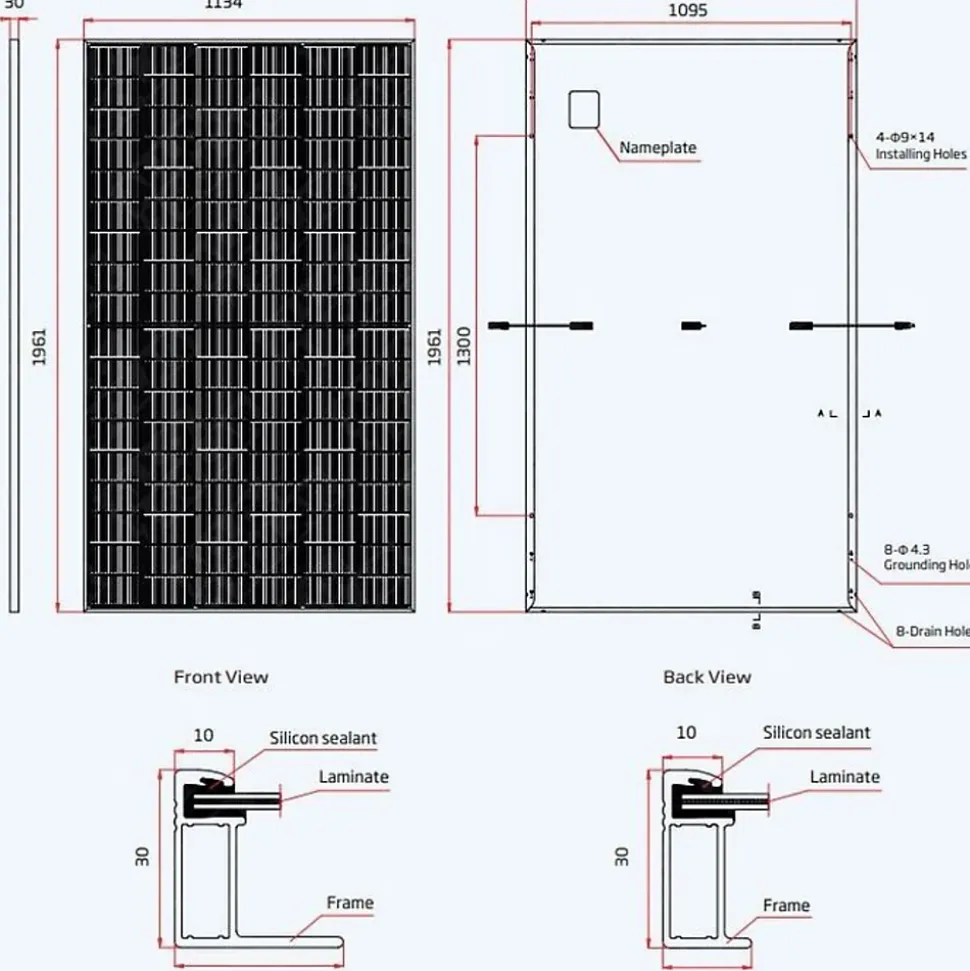 Lot de 2 Panneaux solaires 500Wc TrinaSolar Bifacial - Bi-verre