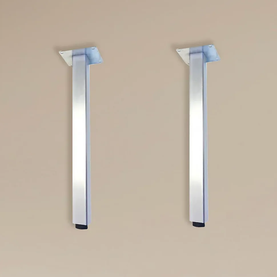 Lot de 2 pieds en métal pour meuble de salle de bain