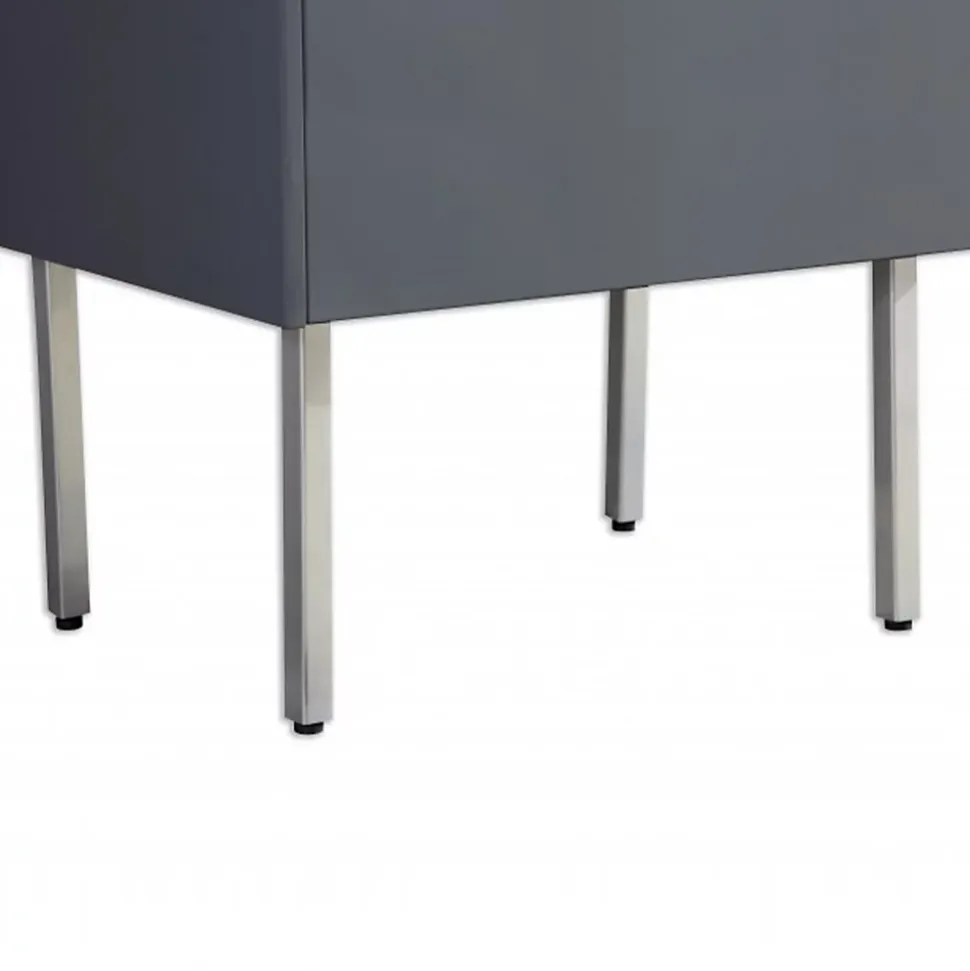Lot de 2 pieds en métal pour meuble de salle de bain