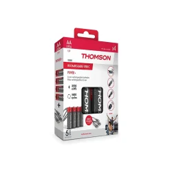 Lot de 4 Piles AA - LR06 Li-ion 1,5V rechargeables par USB-C avec câble multi USB - 520300 Thomson