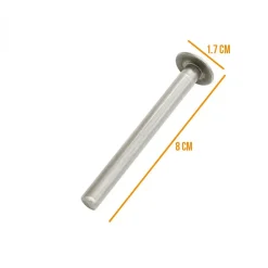 Lot de 10 pitons fixes d'ancrage droit - Diam 8 x 80 mm - Linxor