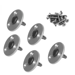 Lot de 5 pitons télescopiques en inox pour plage en bois - Linxor