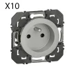 Lot De 10 Prises De Courant 2p+t À Puits Legrand Dooxie 16a Finition Alu