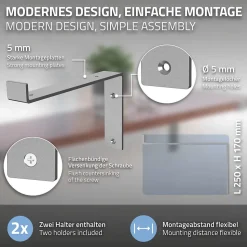 Lot de 4 équerre d'Etagere murale équerre fixation en métal gris