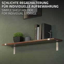 Lot de 4 équerre d'Etagere murale équerre fixation en métal gris