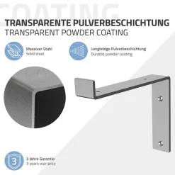 Lot de 4 équerre d'Etagere murale équerre fixation en métal gris
