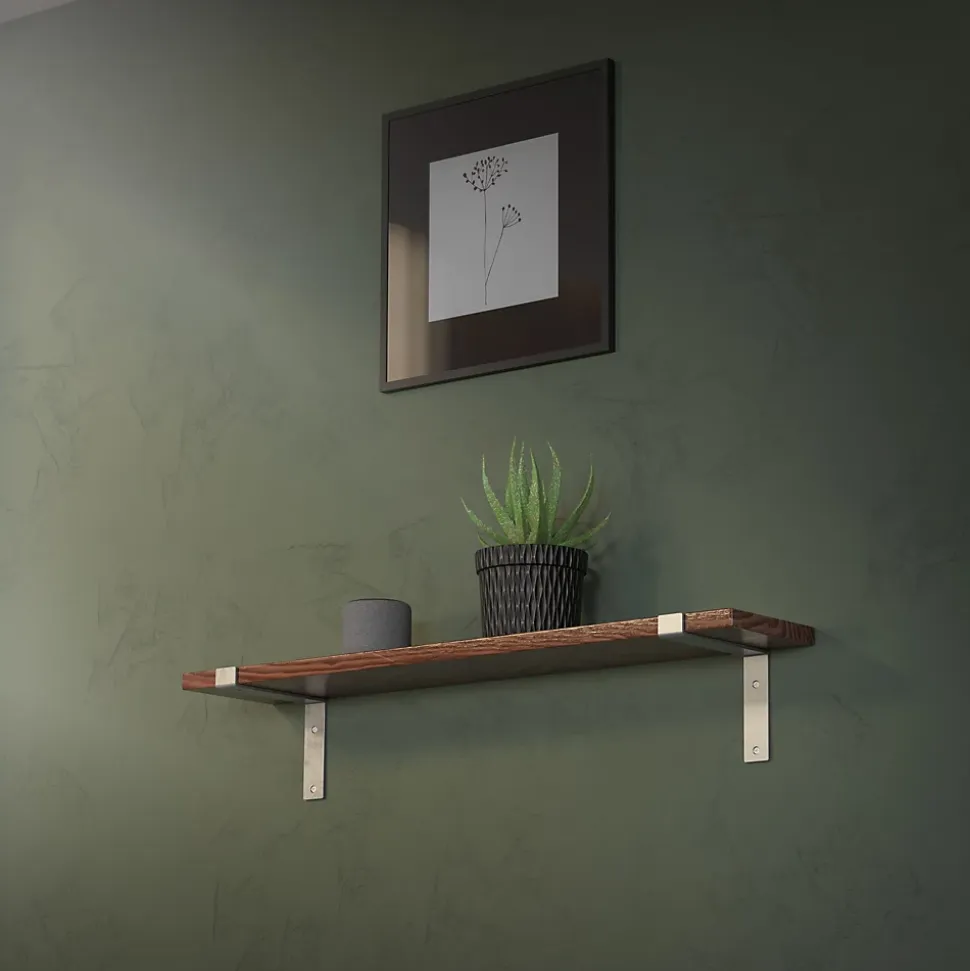 Lot de 4 équerre d'Etagere murale équerre fixation en métal gris
