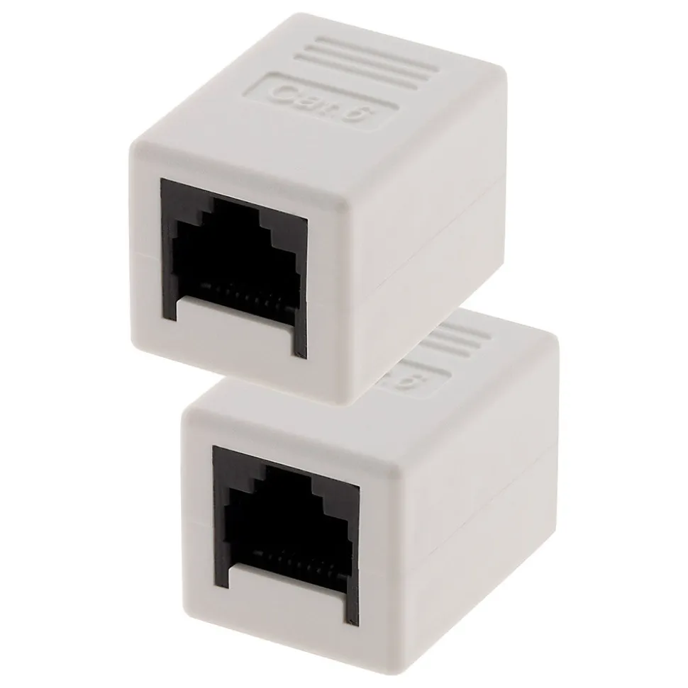 Lot de 2 raccords RJ45 F/F CAT6 - Blanc - Zenitech