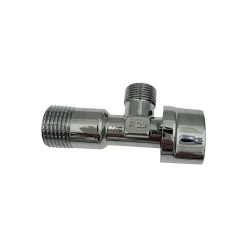 Lot de 1 Robinet vanne d'angle chrome avec rosace 1/2" x 3/8"