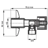 Lot de 3 Robinet vanne d'angle chrome avec rosace 1/2" x 3/8"