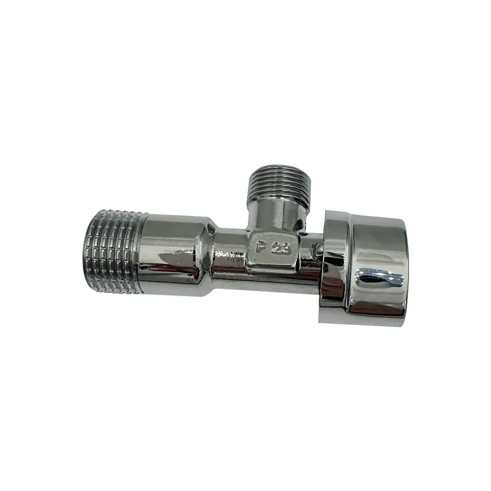 Lot de 3 Robinet vanne d'angle chrome avec rosace 1/2" x 3/8"