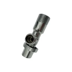 Lot de 3 Robinet vanne d'angle chrome avec rosace 1/2