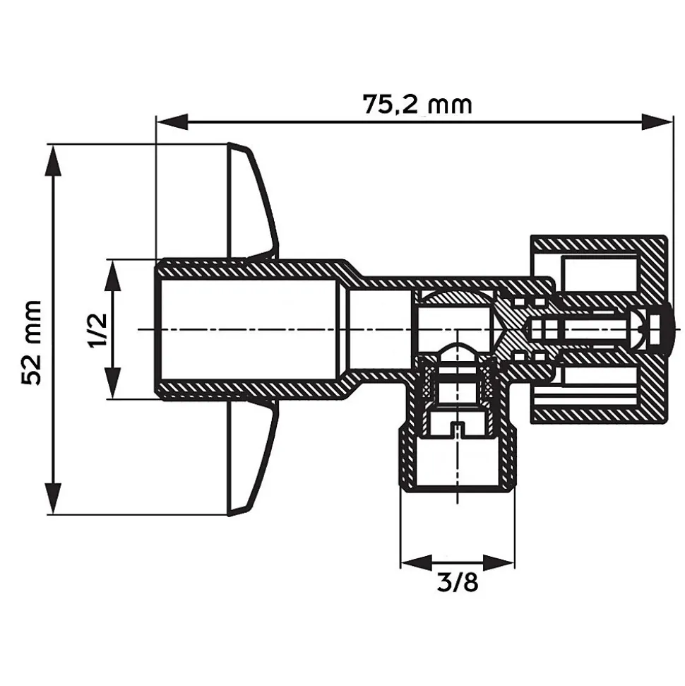 Lot de 5 Robinet vanne d'angle chrome avec rosace 1/2" x 3/8"