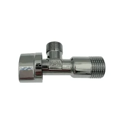 Lot de 5 Robinet vanne d'angle chrome avec rosace 1/2