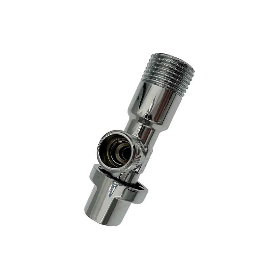 Lot de 5 Robinet vanne d'angle chrome avec rosace 1/2" x 3/8"