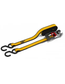 LOT DE 4 SANGLES D' ARRIMAGE A CLIQUET CATERPILLAR AVEC CROCHETS