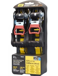 LOT DE 2 SANGLES D'ARRIMAGE A CLIQUET CATERPILLAR