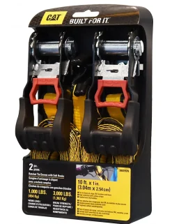 LOT DE 2 SANGLES D'ARRIMAGE A CLIQUET CATERPILLAR
