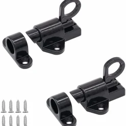 Lot de 2 serrures de porte en aluminium, serrures de fenêtre, porte-fenêtre, anneau antivol, serrure de porte en aluminium